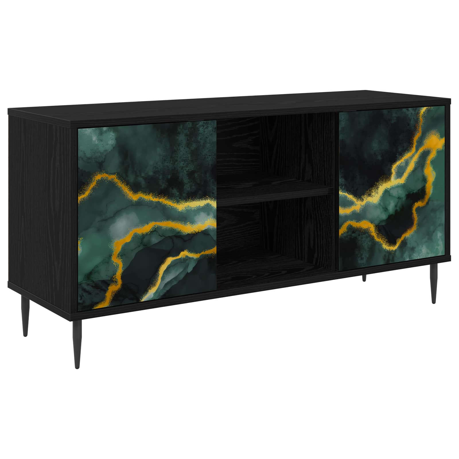 TV ormar WIJHE 102 x 33 x 51 cm Crni hrast Konstruirano drvo
