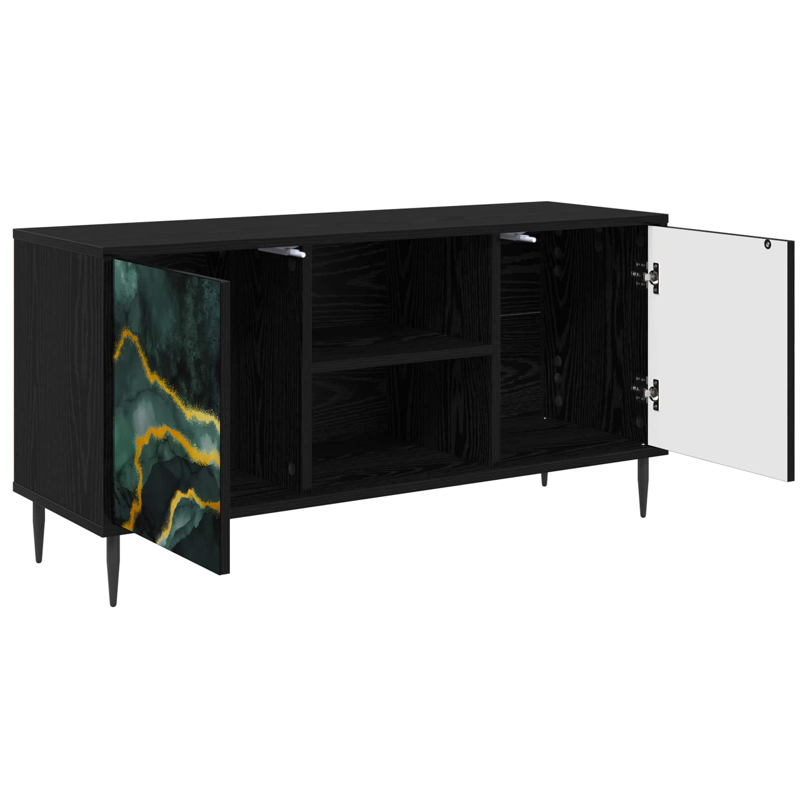 TV ormar WIJHE 102 x 33 x 51 cm Crni hrast Konstruirano drvo