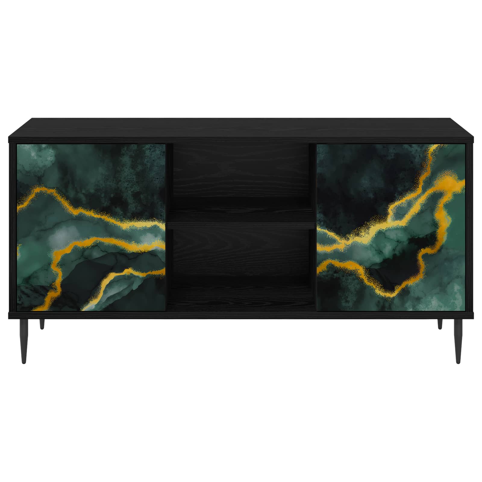 TV ormar WIJHE 102 x 33 x 51 cm Crni hrast Konstruirano drvo