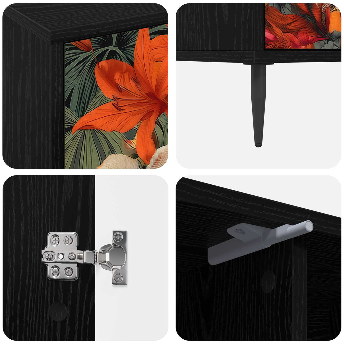 TV ormar GENNEP 102 x 33 x 51 cm Crni hrast Konstruirano drvo