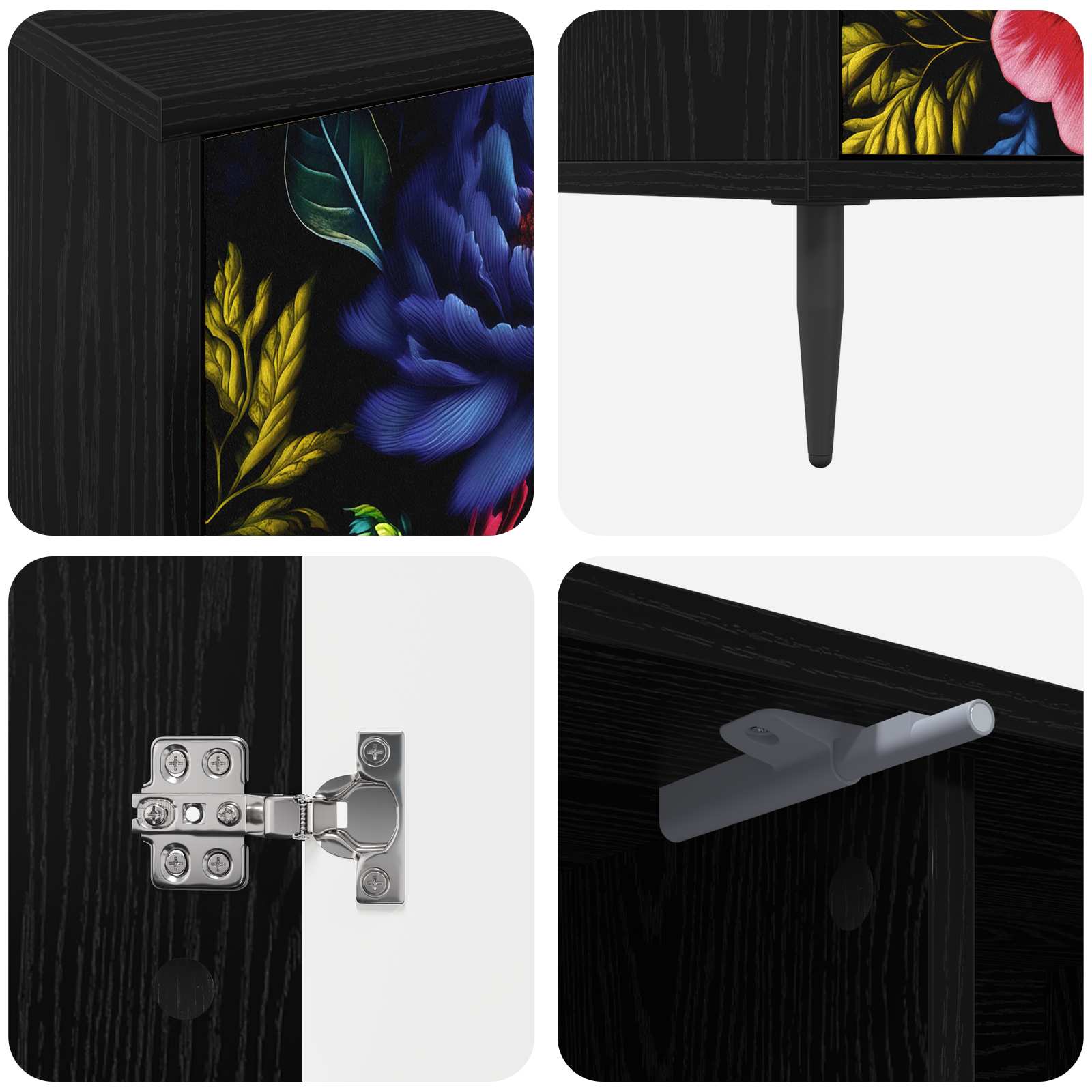 TV ormar KIEL 102 x 33 x 51 cm Crni hrast Konstruirano drvo