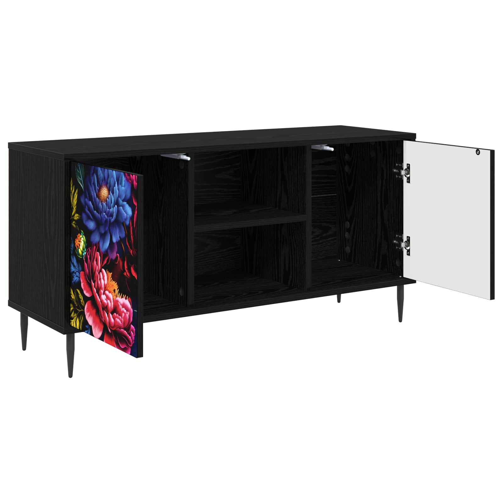 TV ormar KIEL 102 x 33 x 51 cm Crni hrast Konstruirano drvo