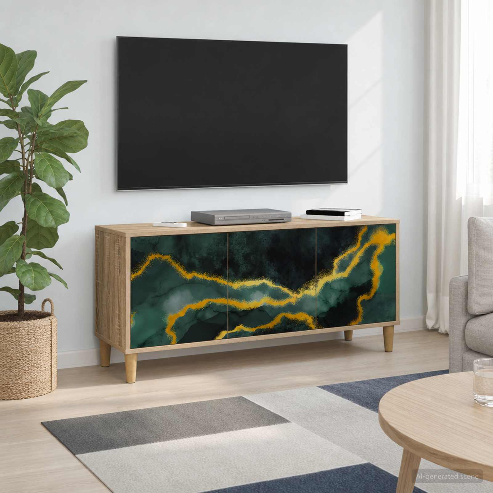 TV ormar WIJHE 102 x 33 x 50 cm Sonoma Konstruirano drvo