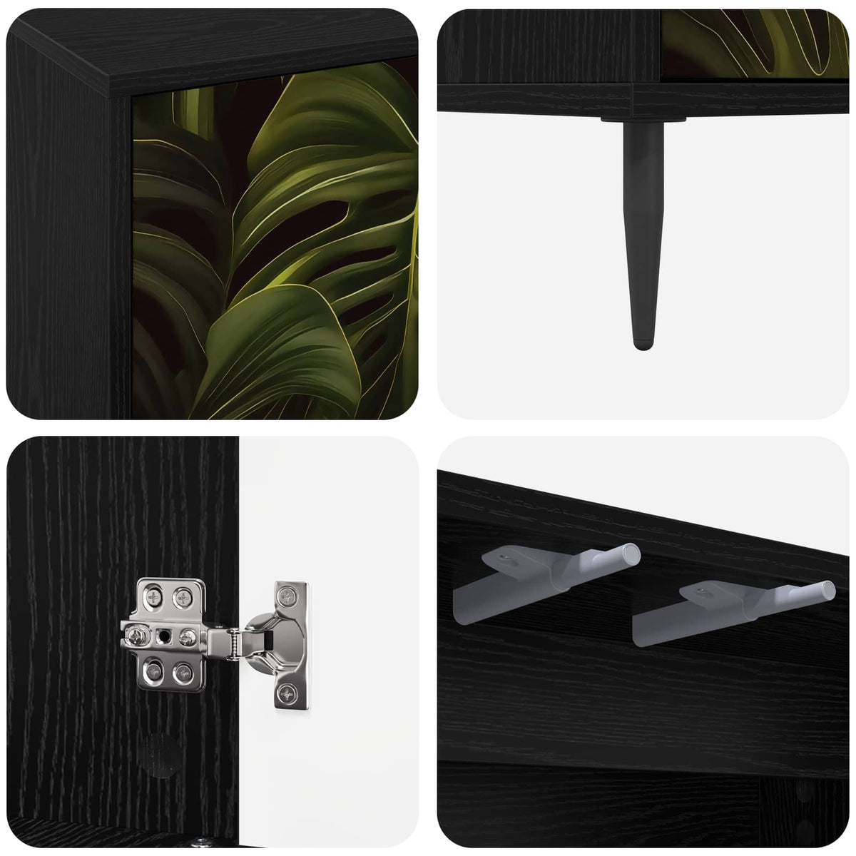 TV ormar ELBURG 102 x 33 x 51 cm Crni hrast Konstruirano drvo