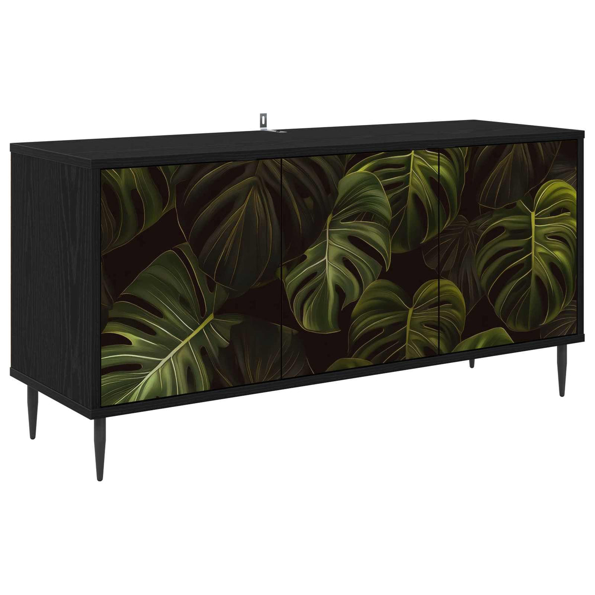 TV ormar ELBURG 102 x 33 x 51 cm Crni hrast Konstruirano drvo