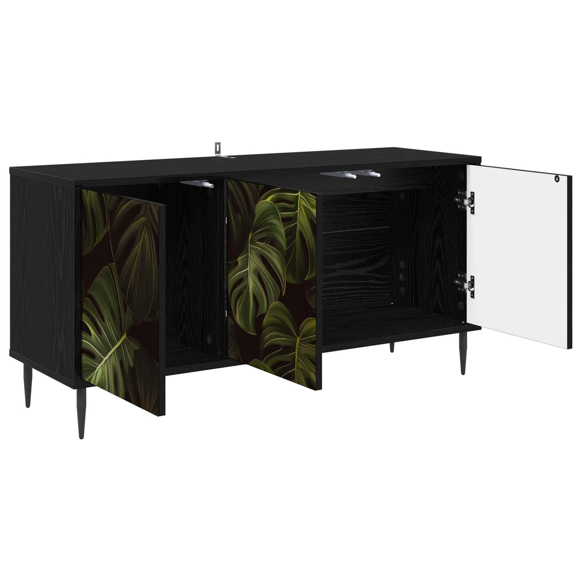 TV ormar ELBURG 102 x 33 x 51 cm Crni hrast Konstruirano drvo