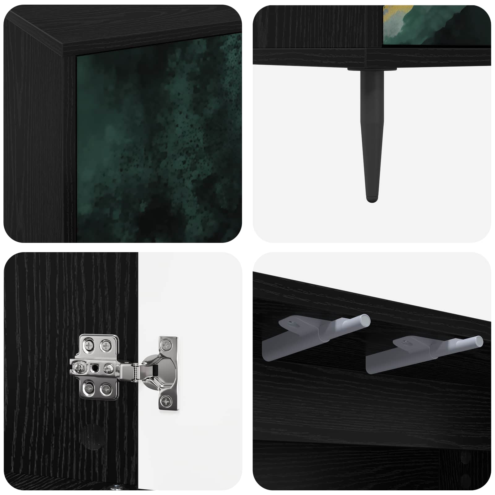 TV ormar WIJHE 102 x 33 x 51 cm Crni hrast Konstruirano drvo
