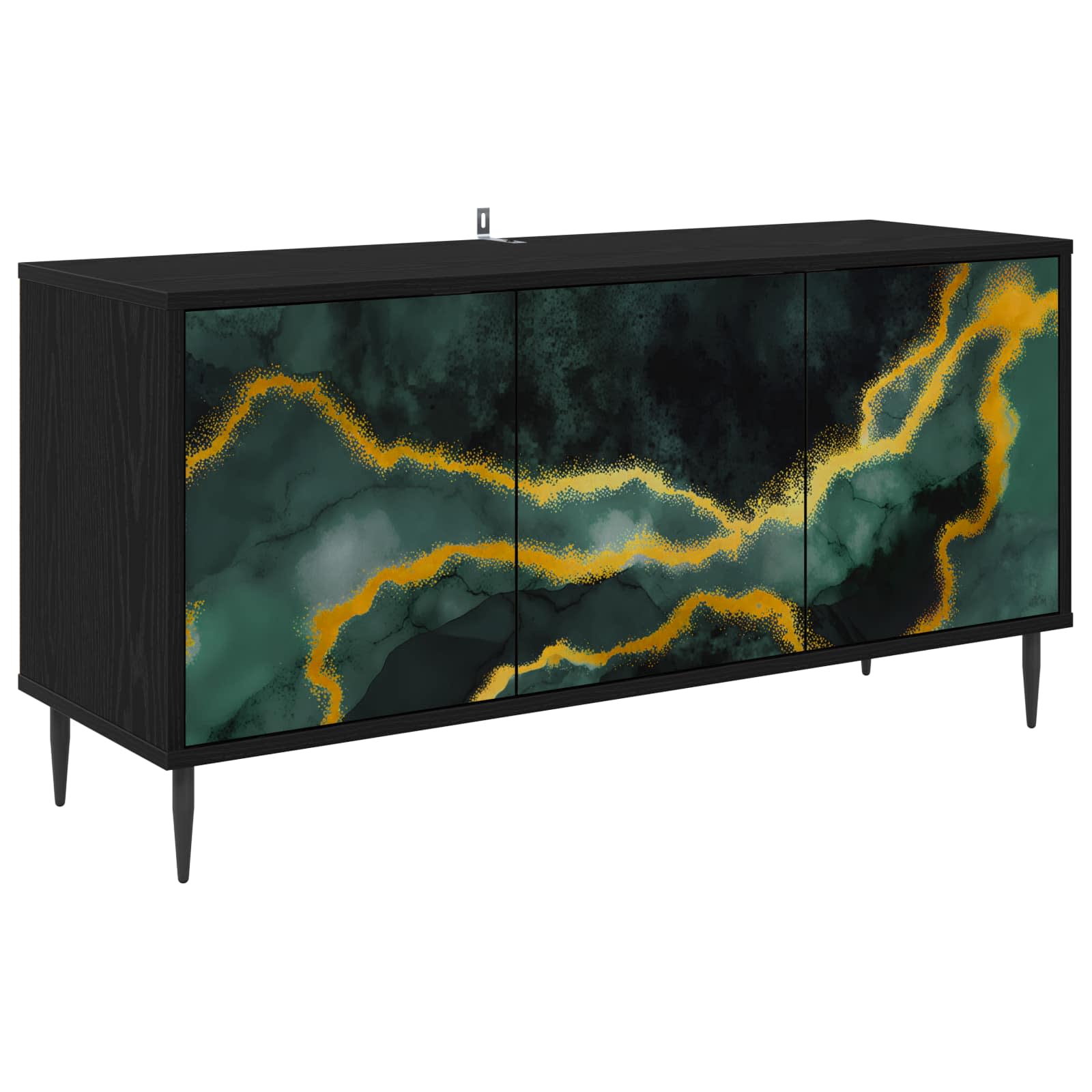 TV ormar WIJHE 102 x 33 x 51 cm Crni hrast Konstruirano drvo