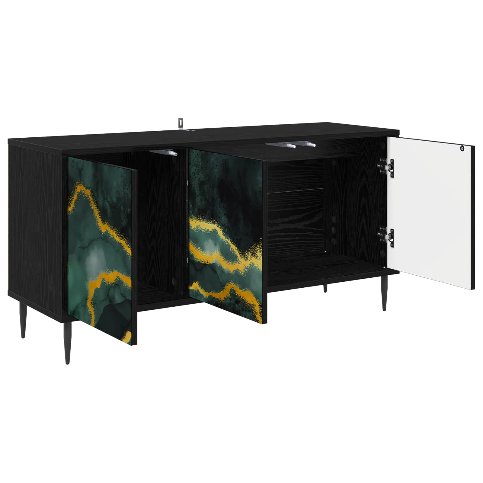 TV ormar WIJHE 102 x 33 x 51 cm Crni hrast Konstruirano drvo