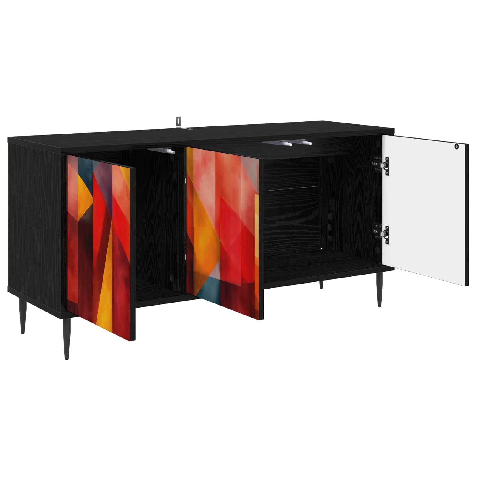TV ormar HEESCH 102 x 33 x 51 cm Crni hrast Konstruirano drvo