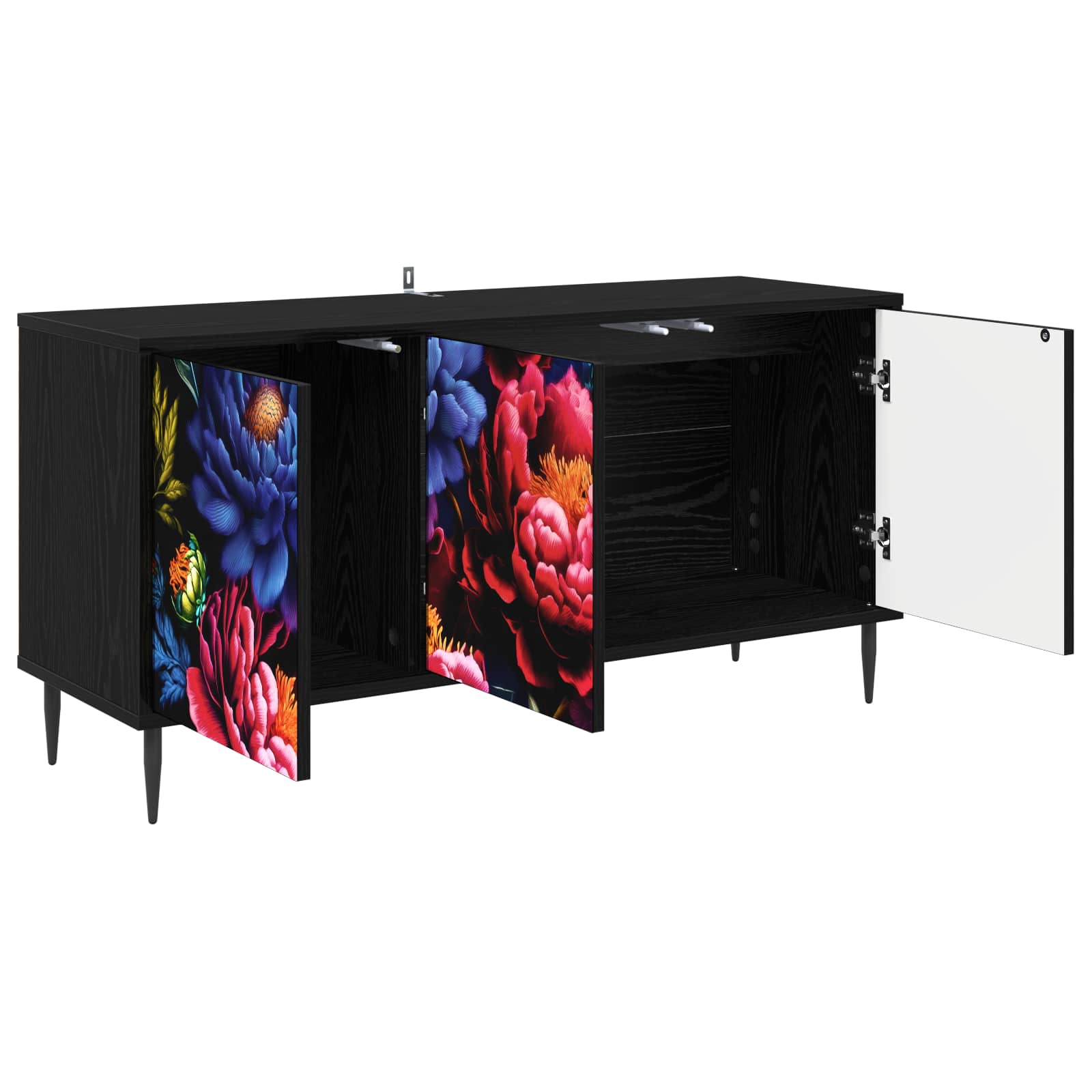 TV ormar KIEL 102 x 33 x 51 cm Crni hrast Konstruirano drvo