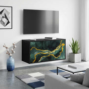 TV ormar za montažu na zid WIJHE 69 x 33 x 40 cm Crni hrast