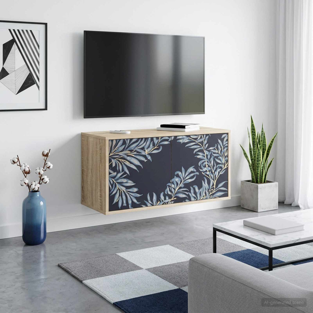 TV ormar za montažu na zid DOKKUM 69 x 33 x 40 cm Hrast sonoma