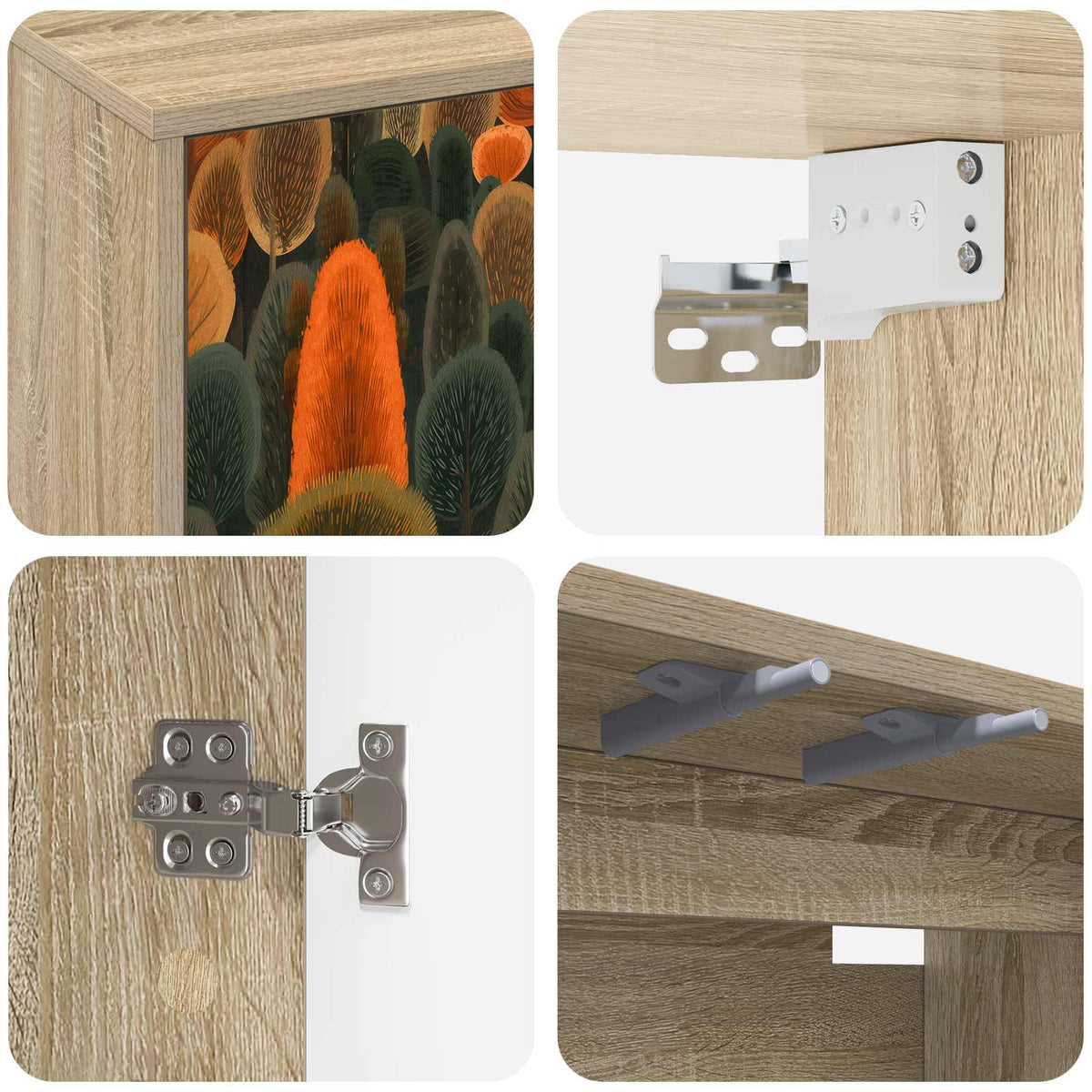 TV ormar za montažu na zid ZAANDAM 69 x 33 x 40 cm Hrast sonoma