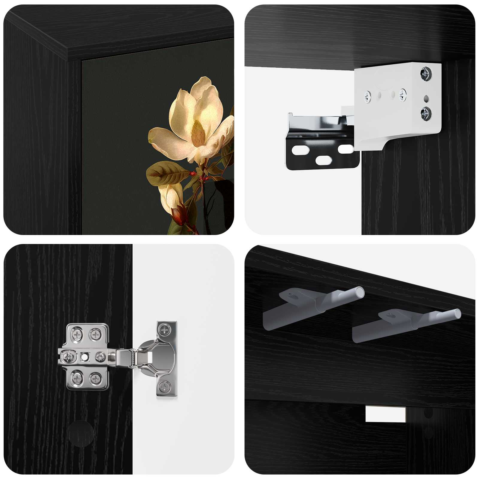 TV ormar za montažu na zid BREMEN 69 x 33 x 40 cm Crni hrast