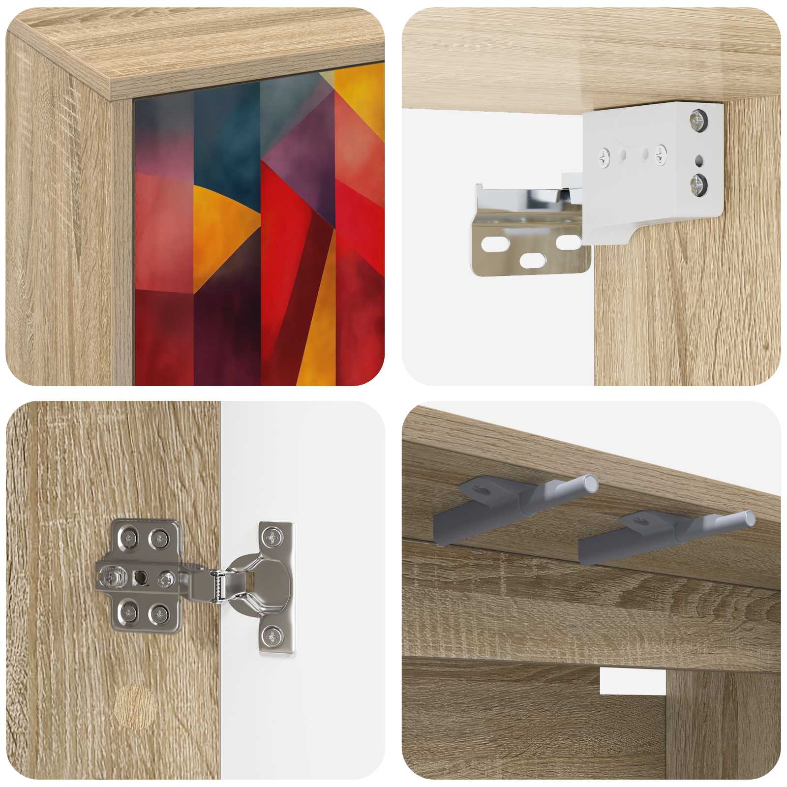 TV ormar za montažu na zid HEESCH 102 x 33 x 40 cm Hrast sonoma