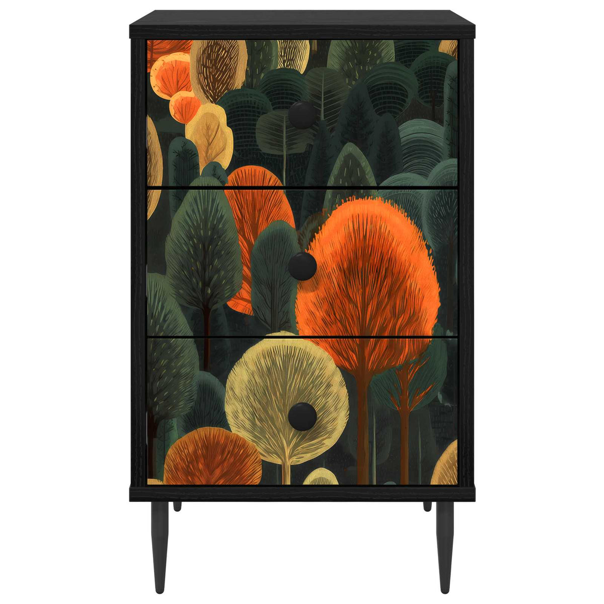 Noćni ormar ZAANDAM Crni hrast 36 x 33 x 61 cm