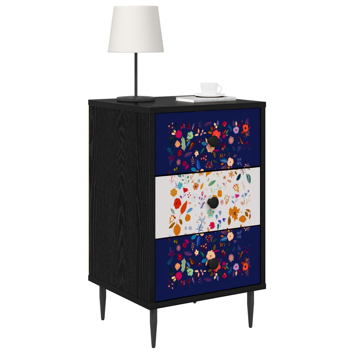 Noćni ormar MAINZ Crni hrast 36 x 33 x 61 cm Konstruirano drvo