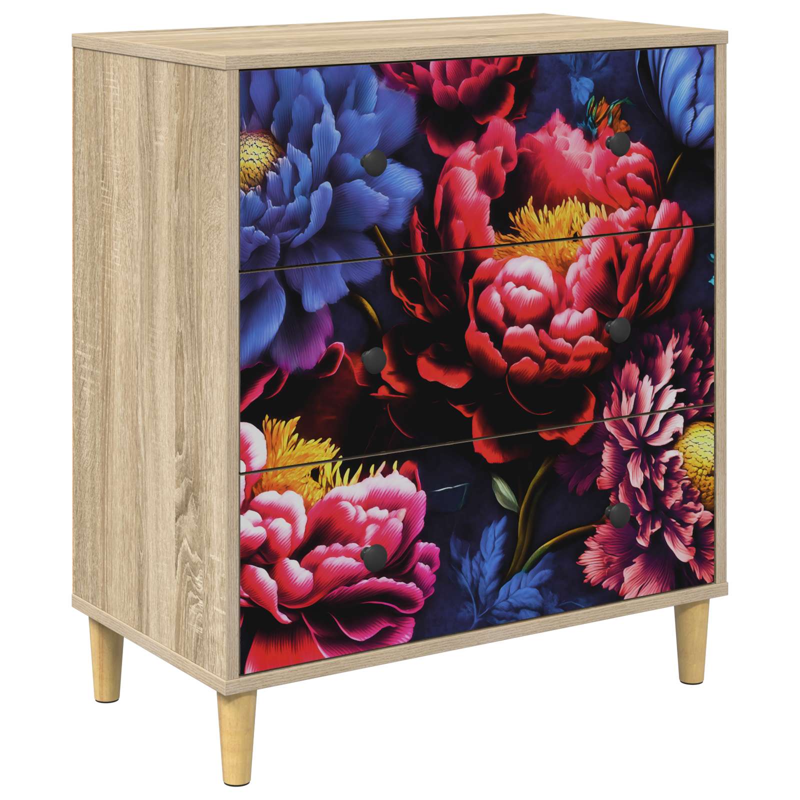 Komoda KIEL Tamni cvjetni uzorak 66 x 36,5 x 75 cm Sonoma