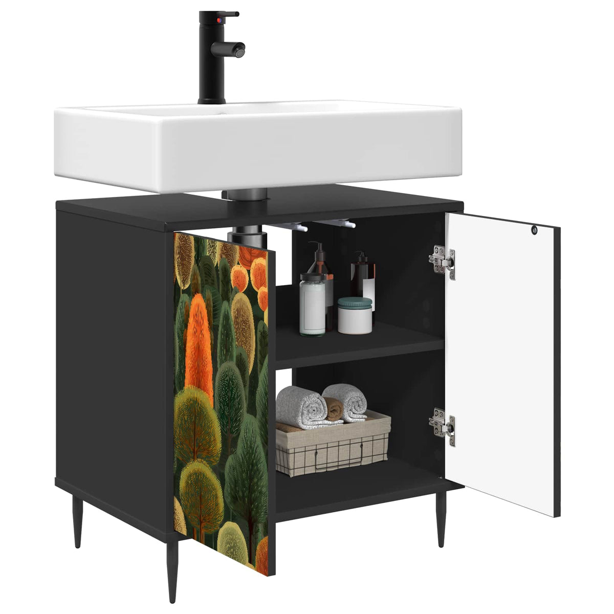 Kupaonski ormar ZAANDAM Crni hrast 60 x 40 x 61 cm