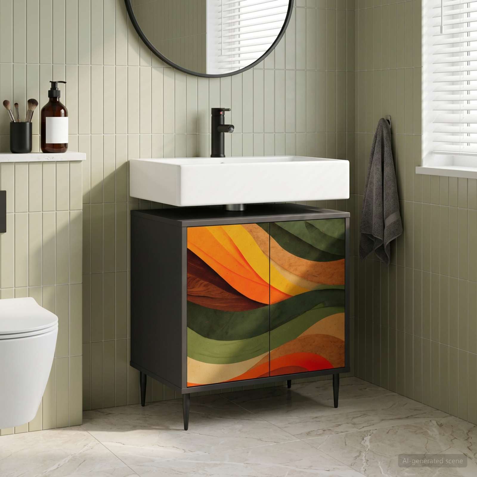 Kupaonski ormar BONN Crni hrast 60 x 40 x 61 cm