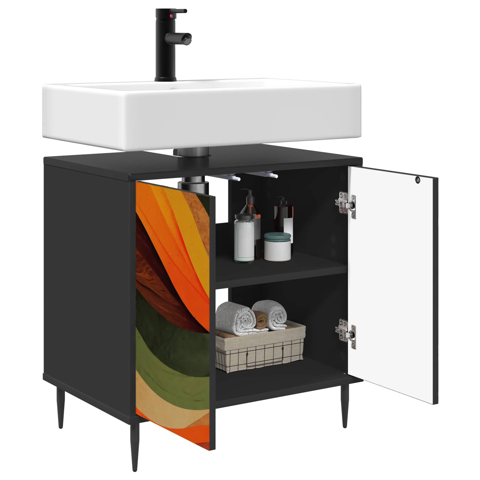Kupaonski ormar BONN Crni hrast 60 x 40 x 61 cm
