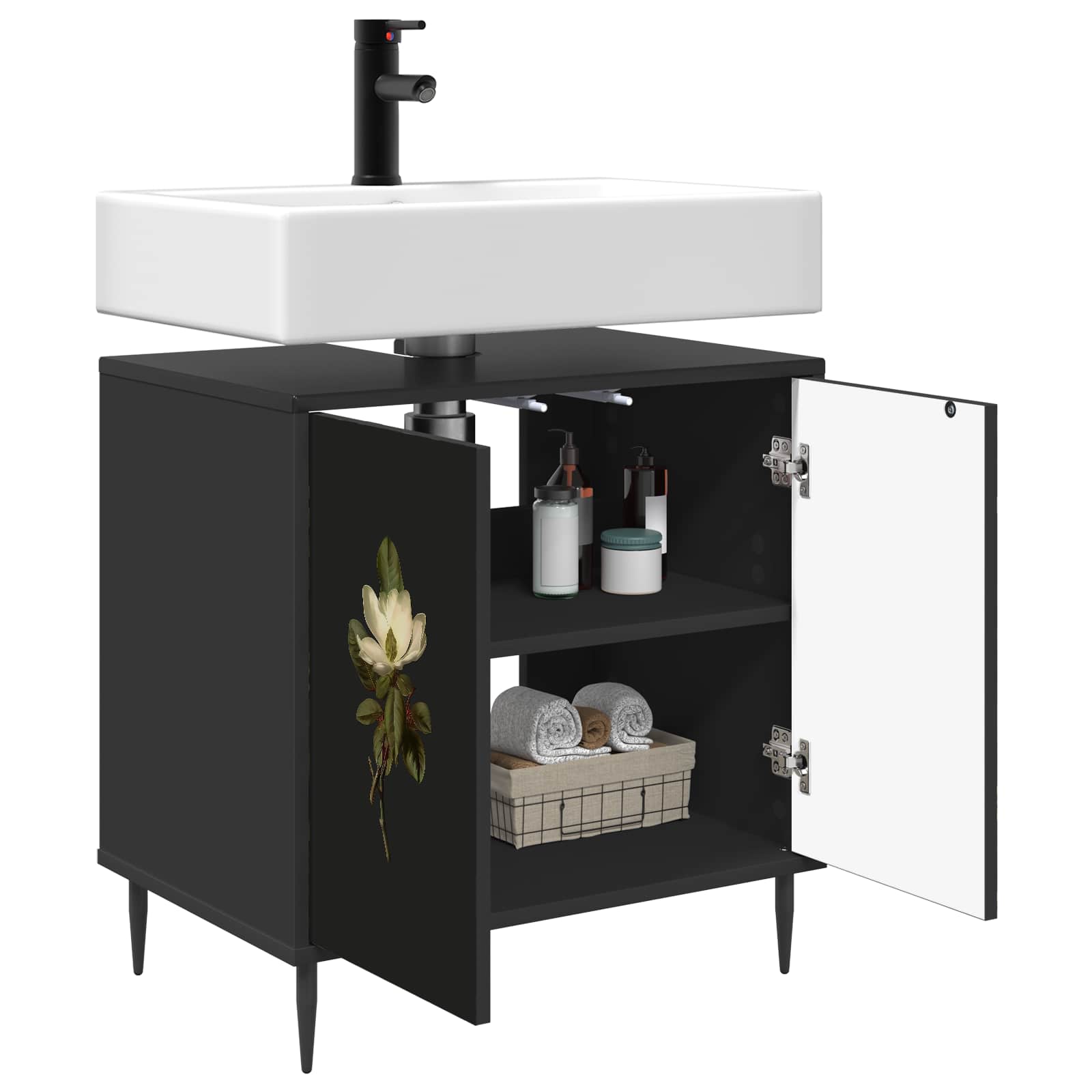 Kupaonski ormar BREMEN Crni hrast 60 x 40 x 61 cm