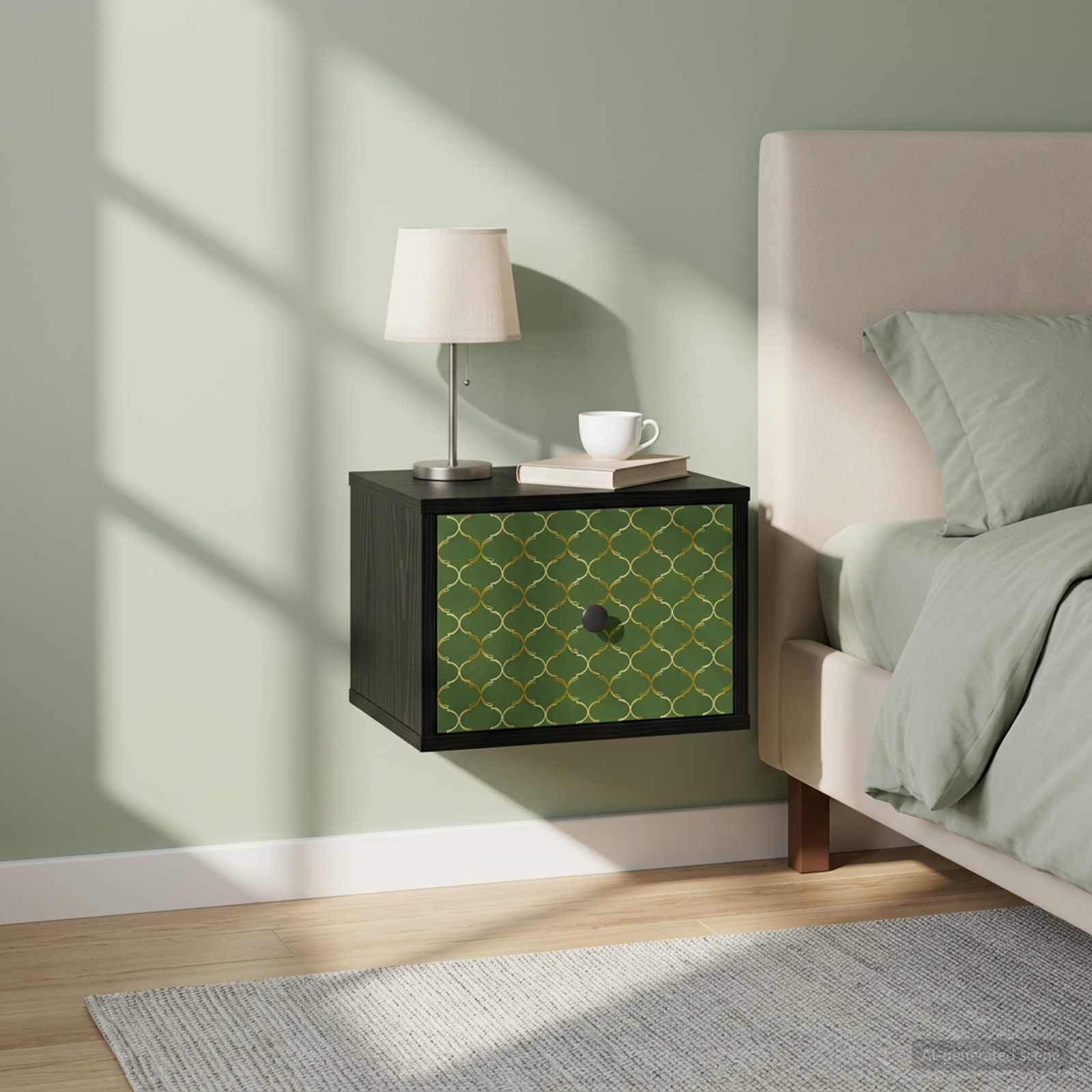 Wall-mounted noćni ormarić GELEEN Crni hrast 36 x 33 x 25 cm