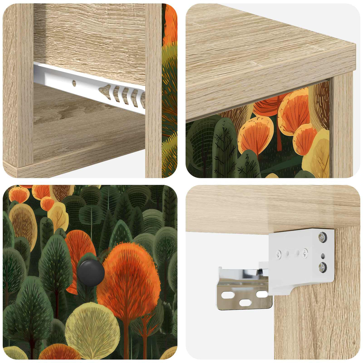 Wall-mounted noćni ormarić ZAANDAM Hrast sonoma 36 x 33 x 25 cm