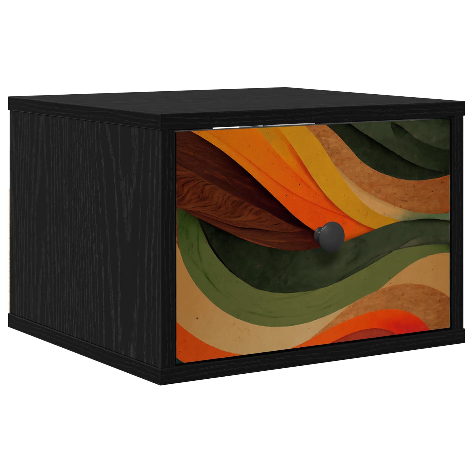 Wall-mounted noćni ormarić BONN Crni hrast 36 x 33 x 25 cm