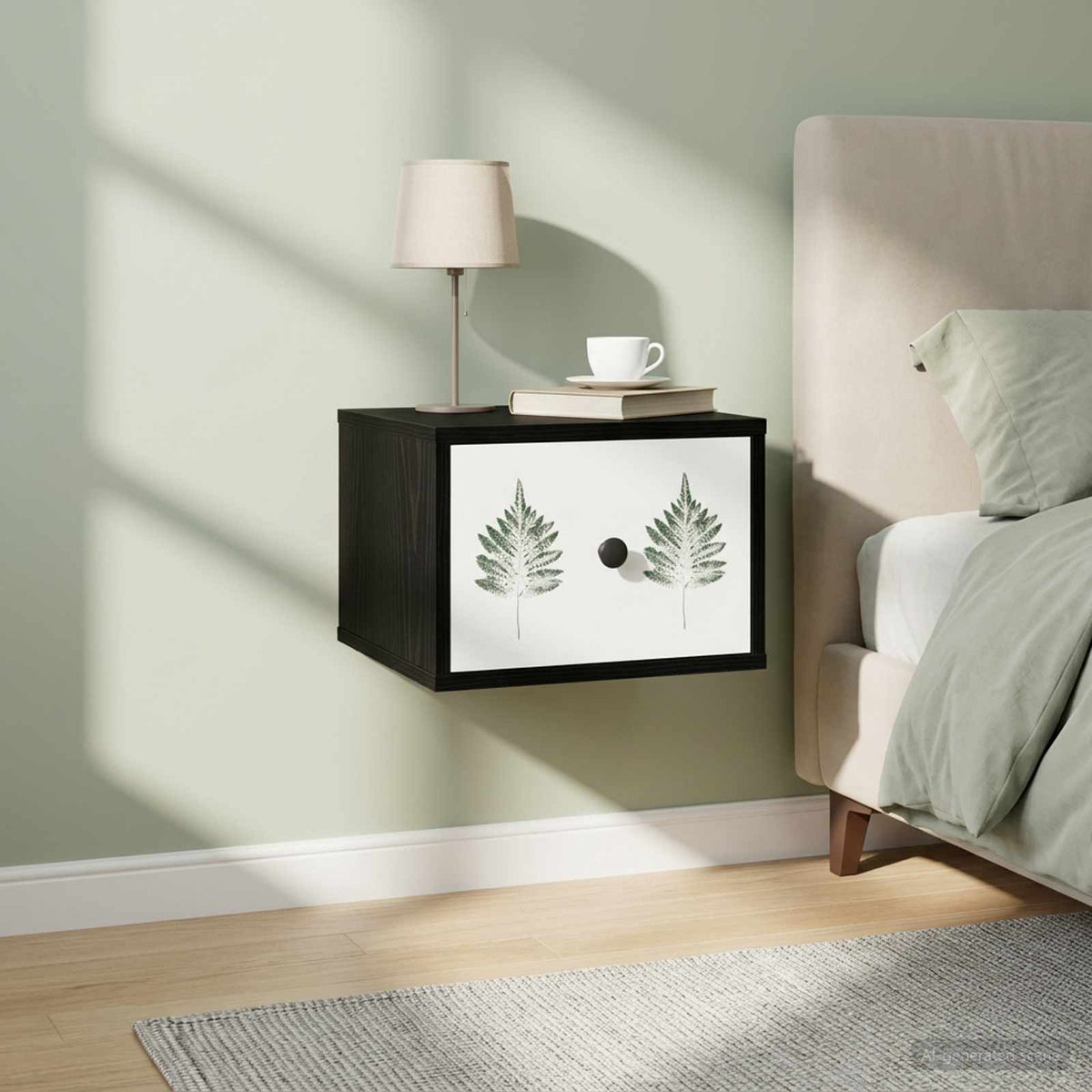 Wall-mounted noćni ormarić HANAU 2 kom. Crni hrast