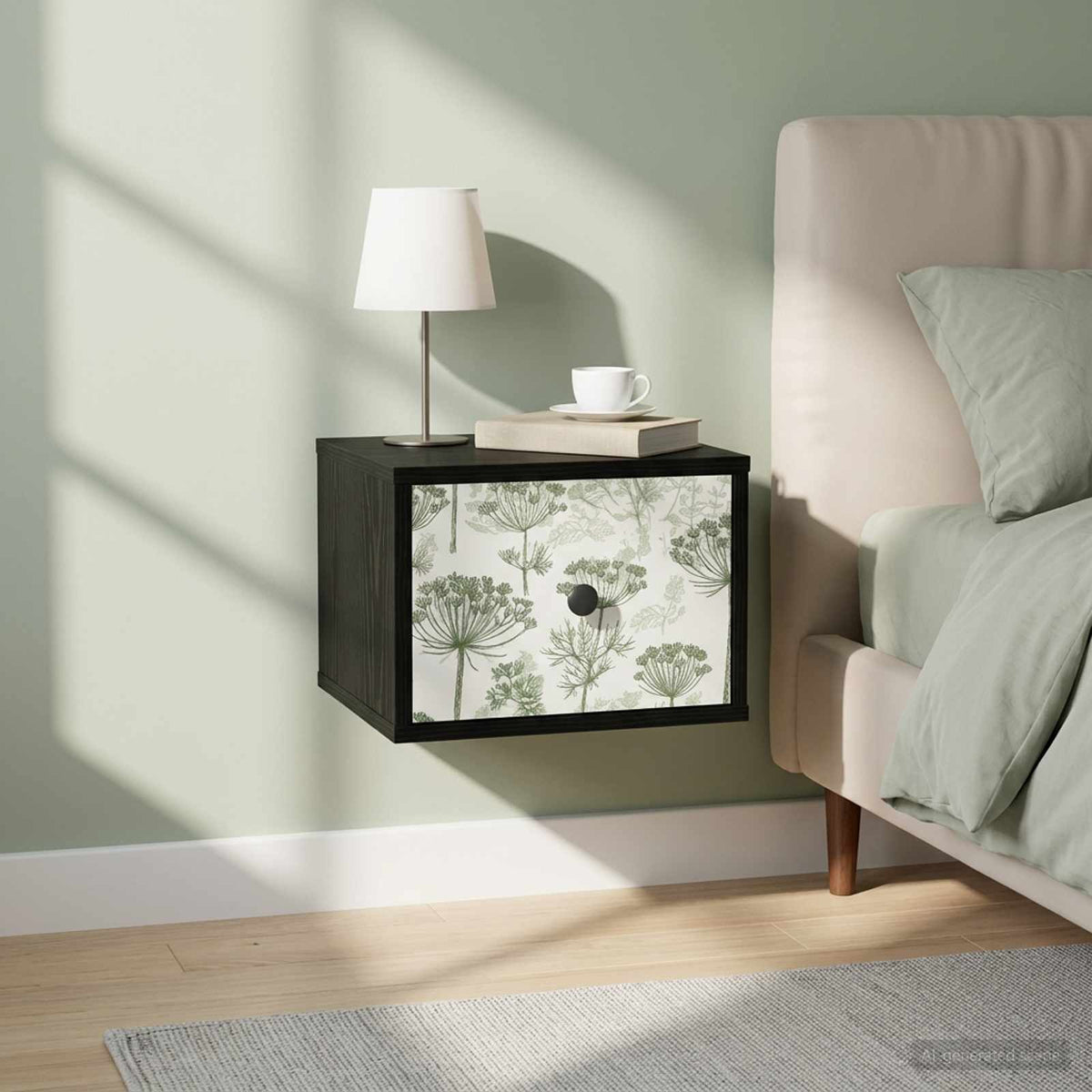 Wall-mounted noćni ormarić GOTHA Crni hrast 36 x 33 x 25 cm