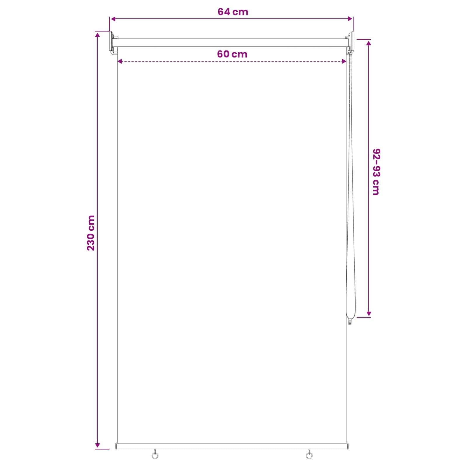 Roleta zaštita od UV zračenja Krem 60 x 230 cm Poliester