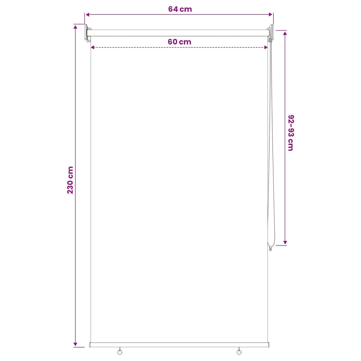 Roleta zaštita od UV zračenja Sivosmeđa 60 x 230 cm Poliester