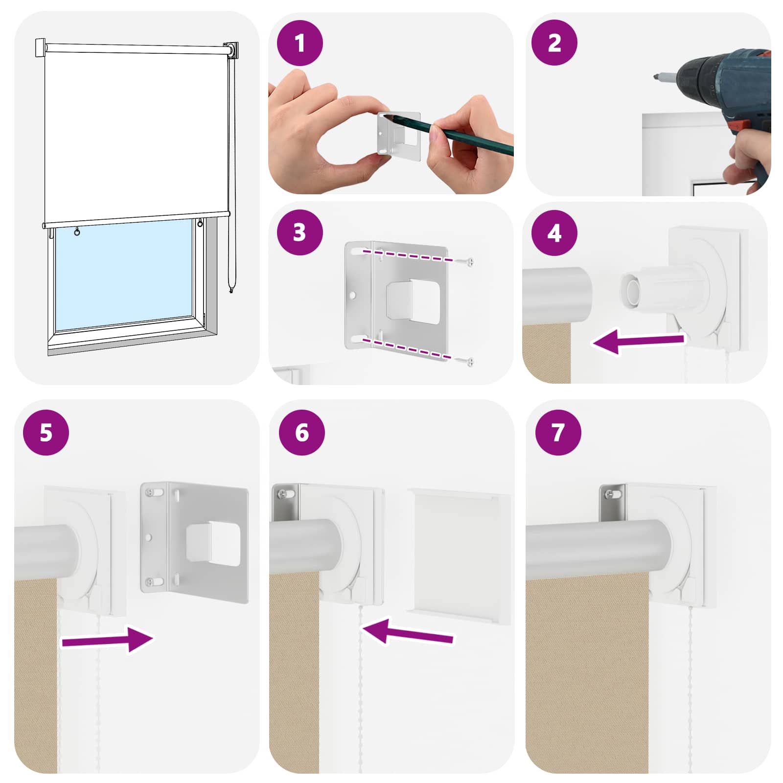 Rolo zavjesa za vanjsku uporabu s UV zaštitom Bež 160 x 140 cm