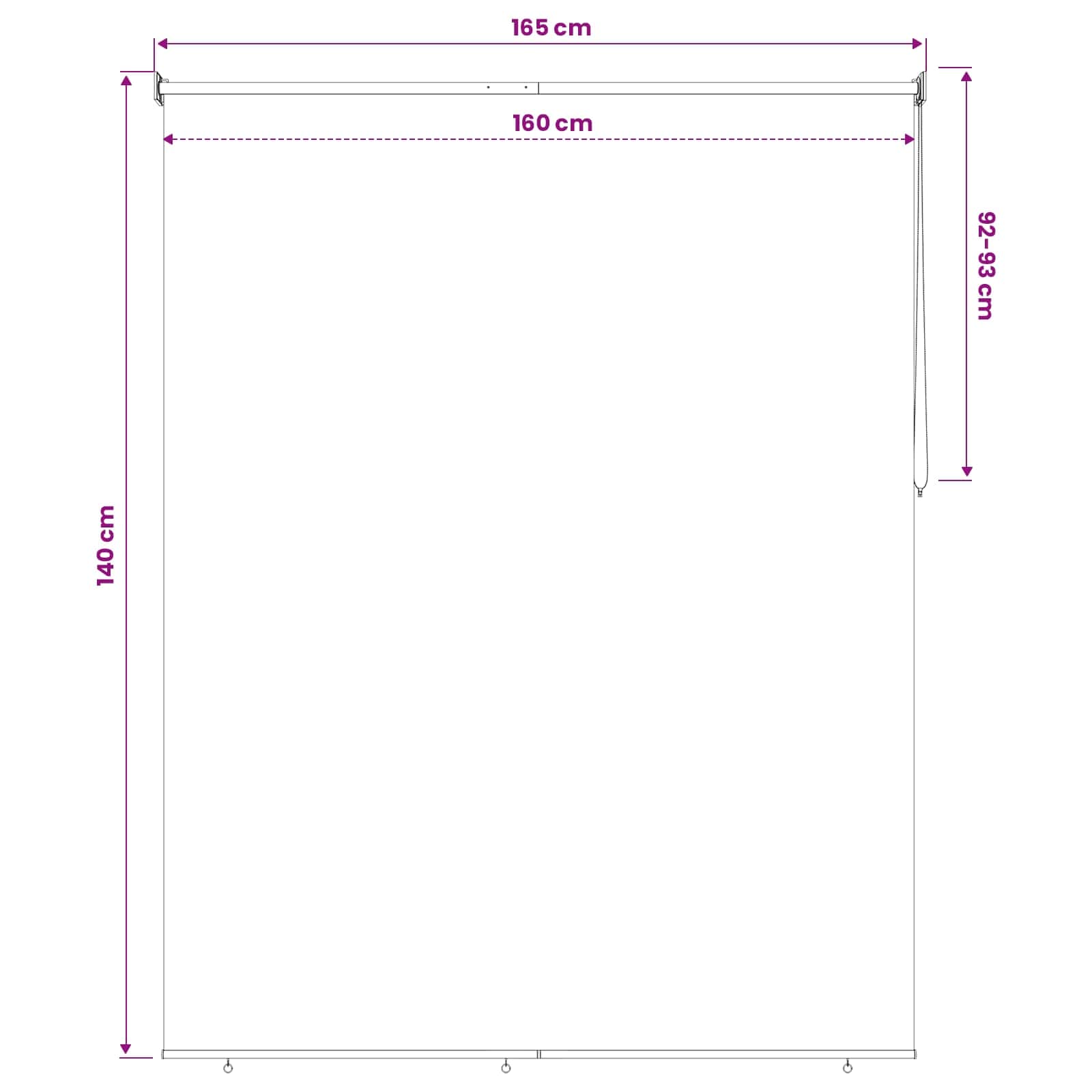 Roleta zaštita od UV zračenja Bež 160 x 140 cm Poliester