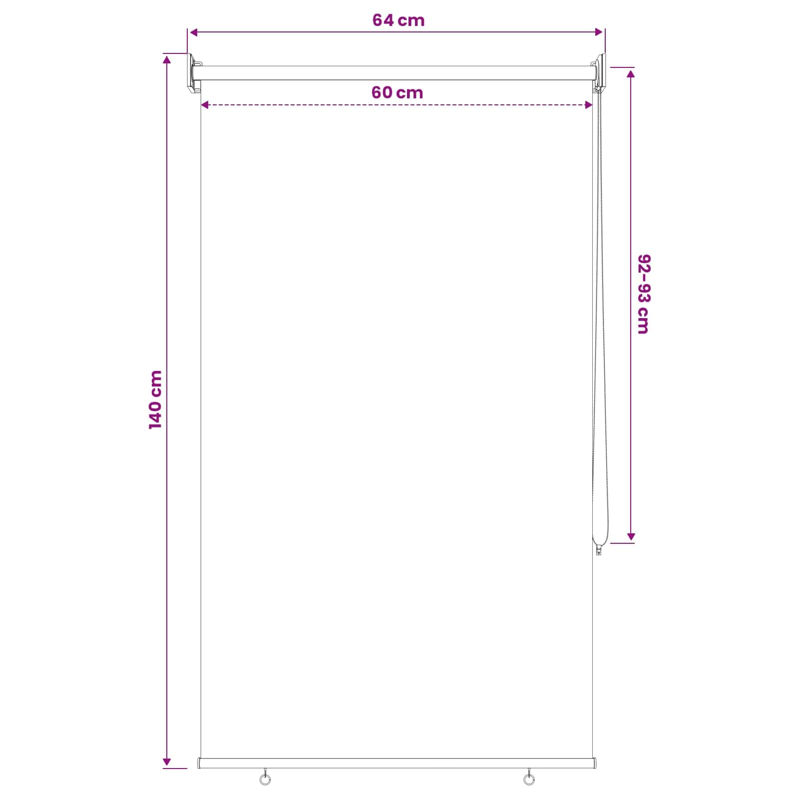 Roleta zaštita od UV zračenja Bijela 60 x 140 cm Poliester