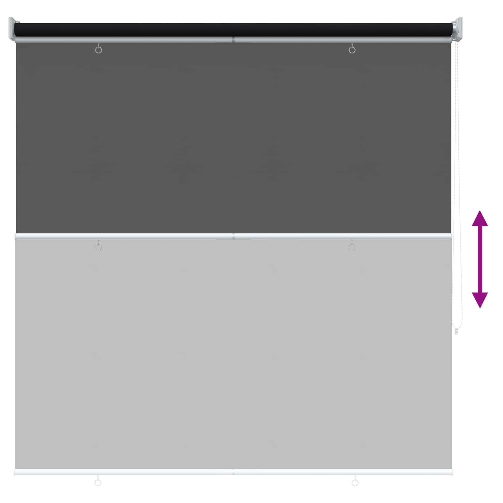 Rolo zavjesa za vanjsku uporabu s UV zaštitom Crna 120 x 140 cm