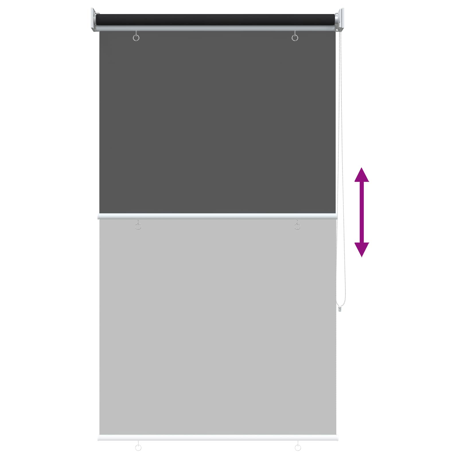 Rolo zavjesa za vanjsku uporabu s UV zaštitom Crna 60 x 230 cm