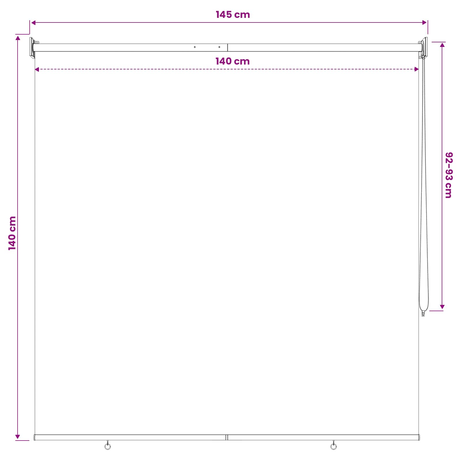 Roleta zaštita od UV zračenja Svjetlosiva 140 x 140 cm