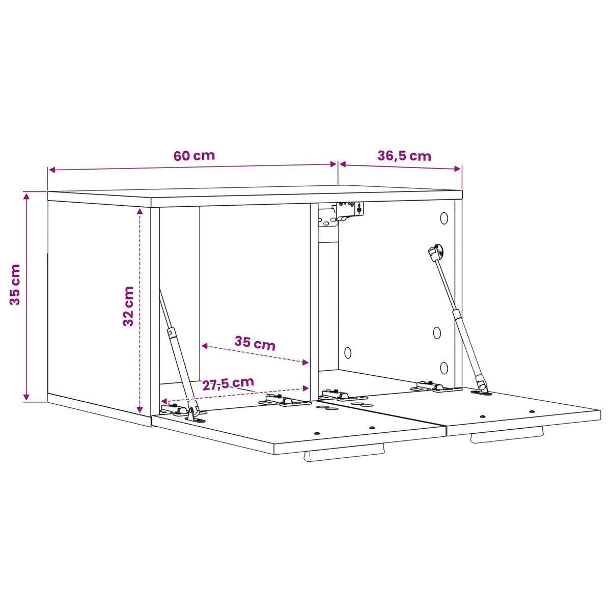 Ormar za Zid Staro drvo 60 x 36,5 x 35 cm Konstruirano drvo