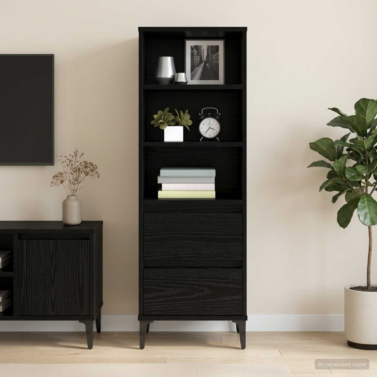 Highboard Crni hrast 40 x 36 x 110 cm Konstruirano drvo
