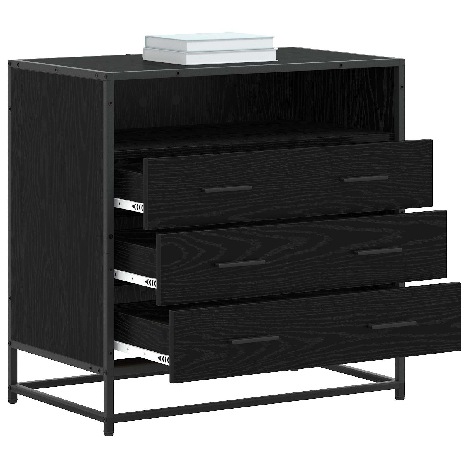 Ormar s ladicama 3-Ladica Crni hrast 70 x 41 x 70 cm