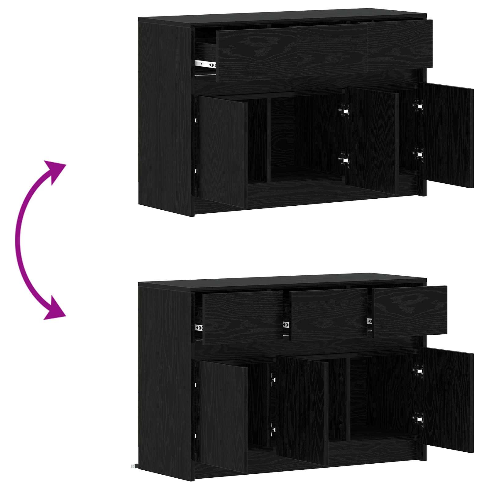 TV ormar 91 x 34 x 61 cm Crni hrast Konstruirano drvo