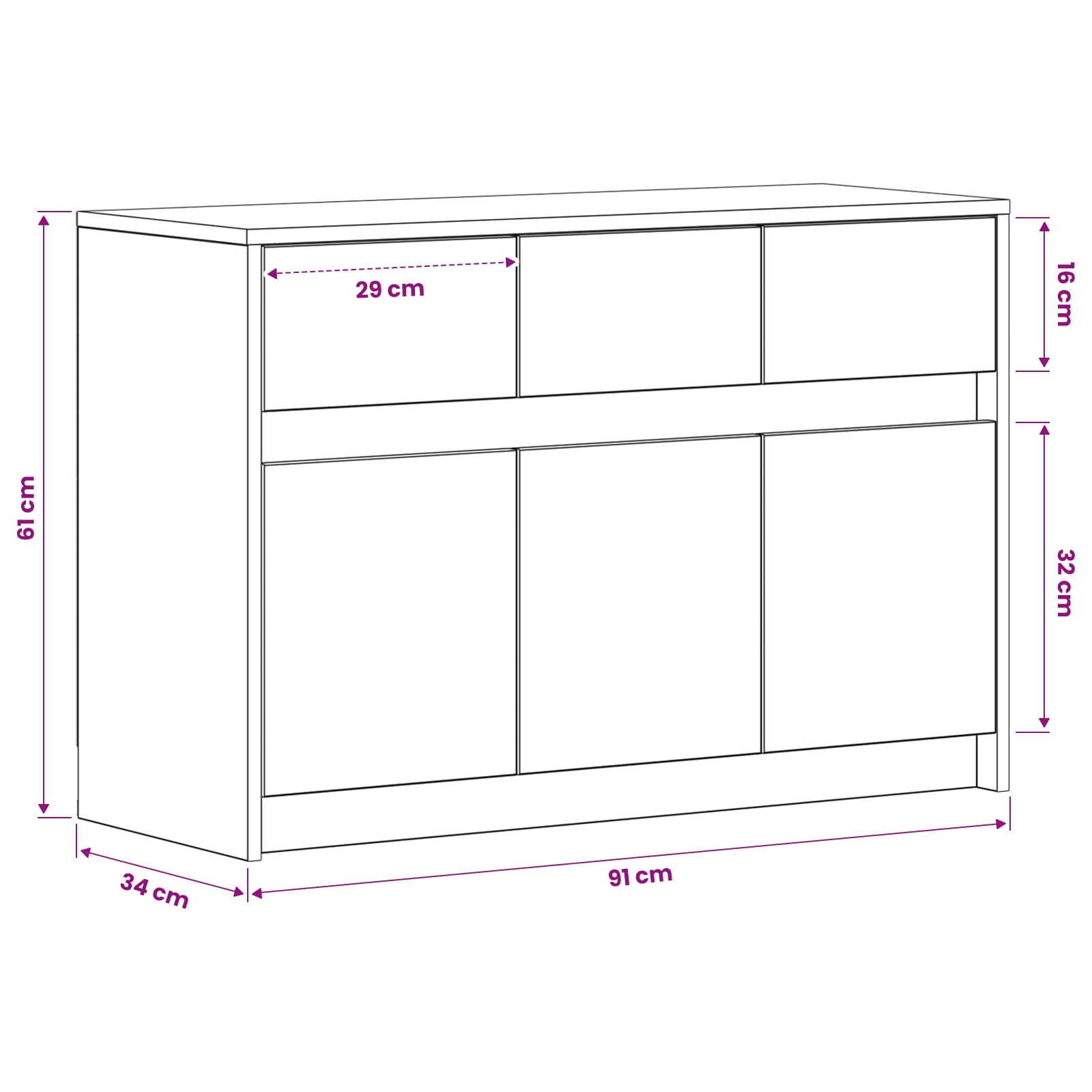 TV ormar 91 x 34 x 61 cm Crni hrast Konstruirano drvo