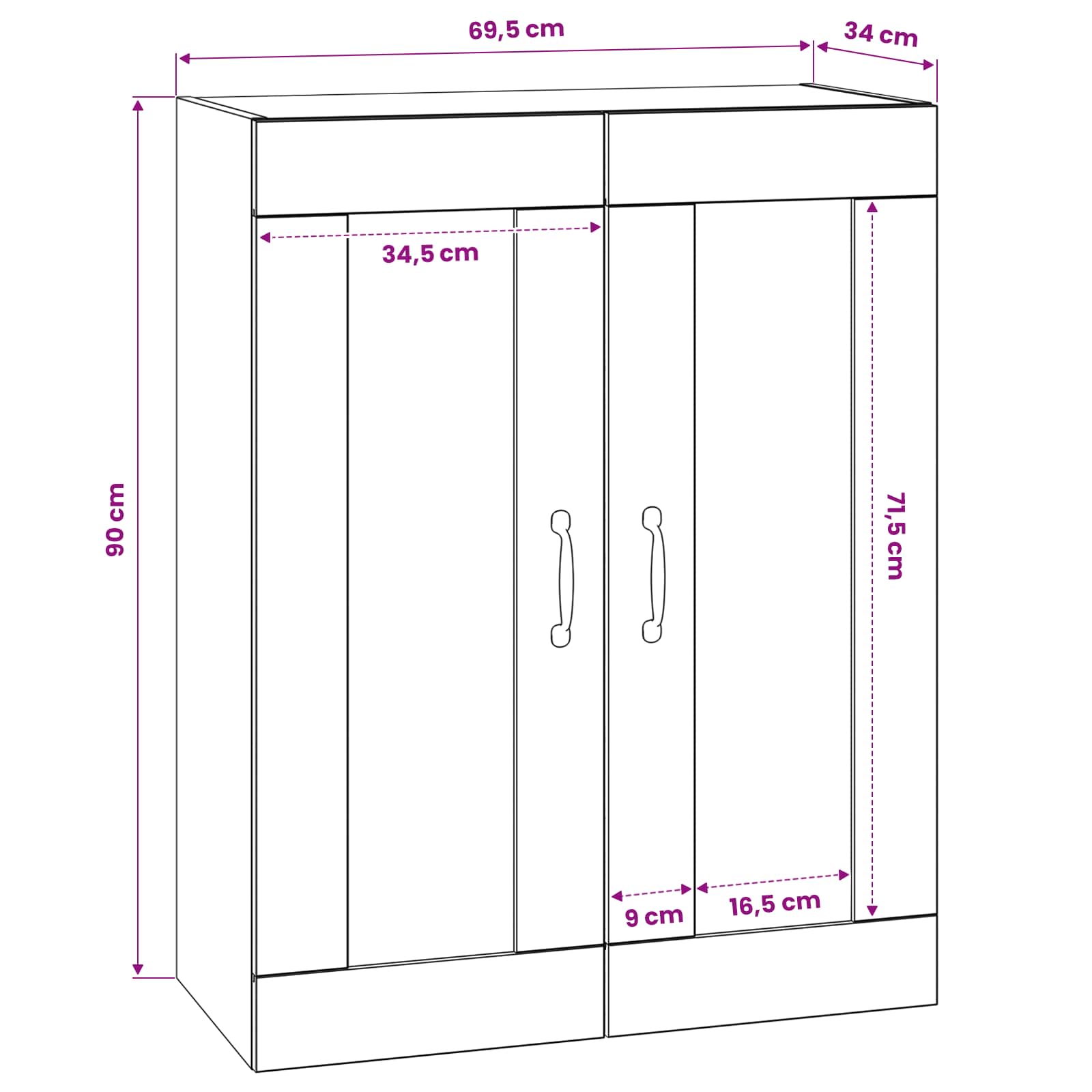 Ormar za Zid Staro drvo 69,5 x 34 x 90 cm Konstruirano drvo