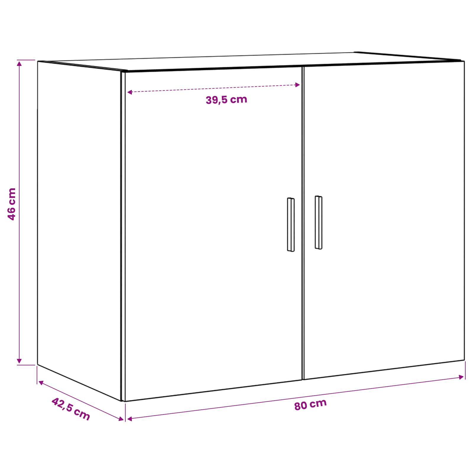 Ormar za Zid Crni hrast 80 x 42,5 x 64 cm Konstruirano drvo