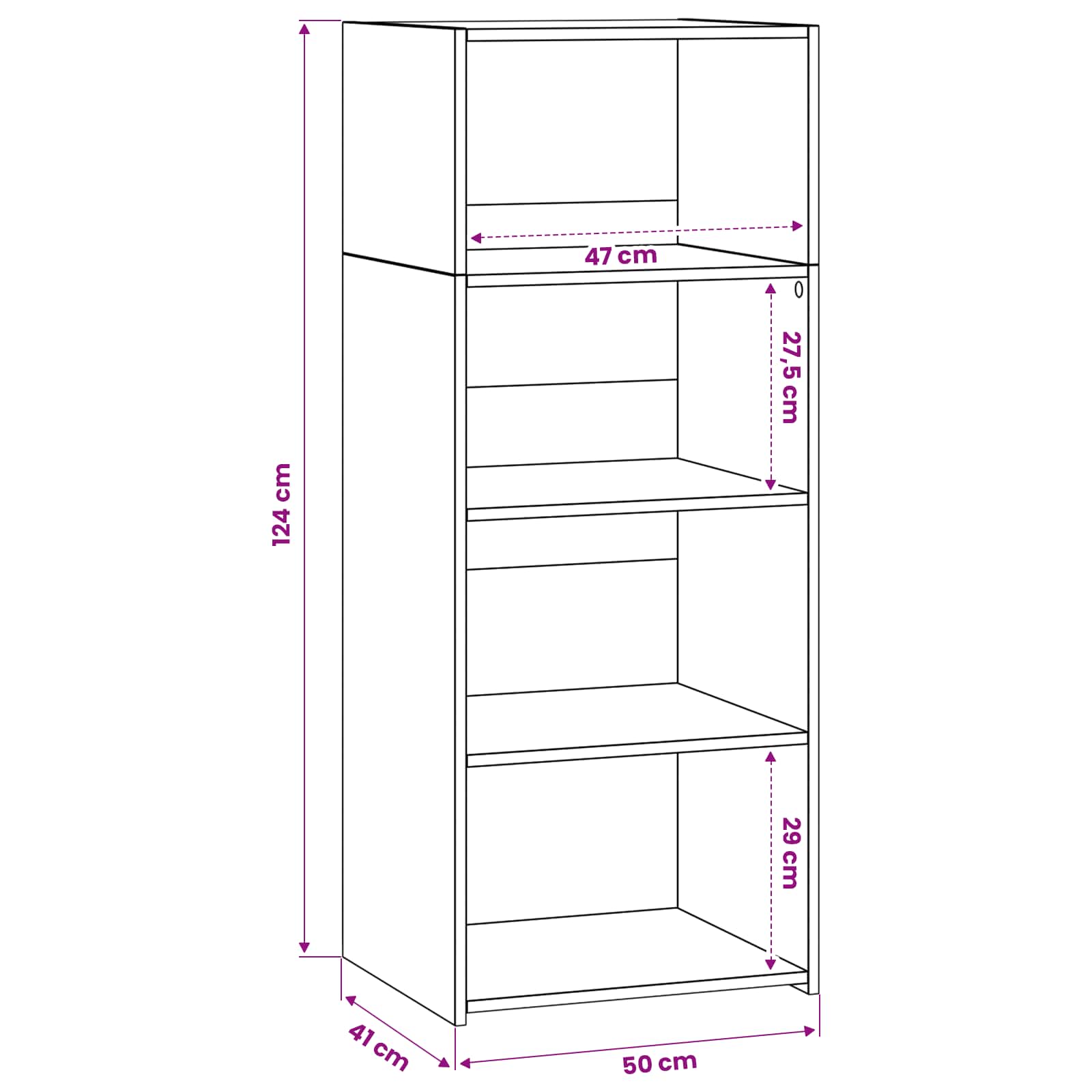 Highboard Staro drvo 50 x 41 x 124 cm Konstruirano drvo