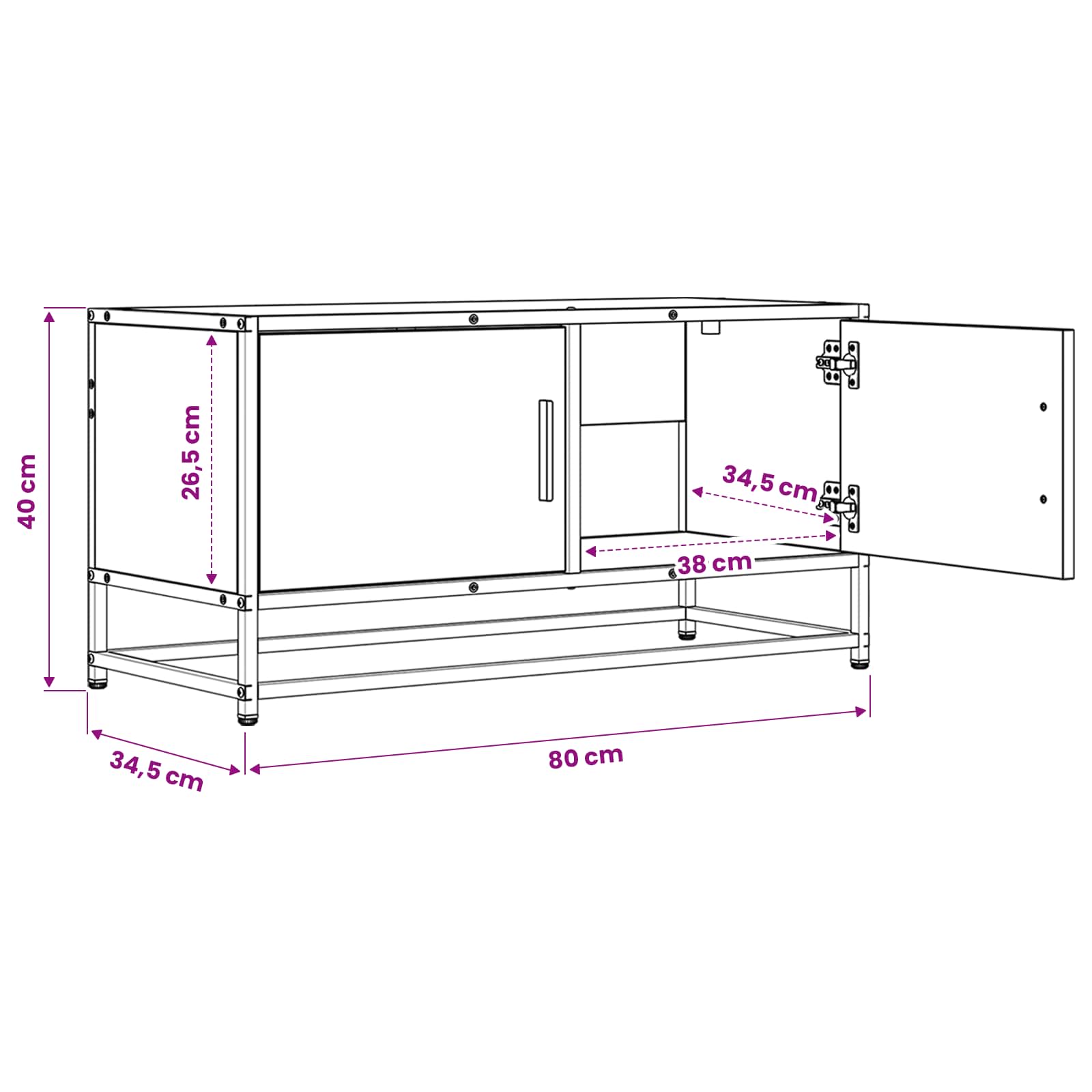 TV ormar 80 x 34,5 x 40 cm Hrast artisan Konstruirano drvo