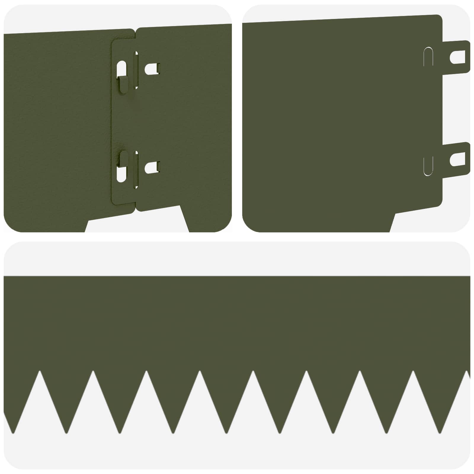 Ograda oko Travnjaka 10 pcs 103 x 15 cm metal Maslinastozelena